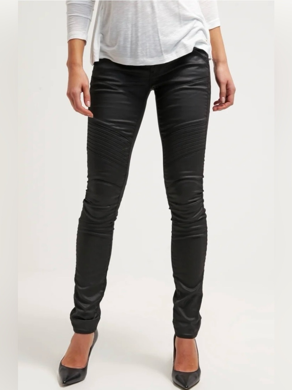 G-Star RAW Women's 5620 Custom Mid Skinny Jeans in black coated size 25